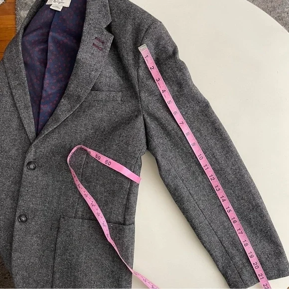 Original Penguin Men’s Decon Tweed Blazer Jacket Size Large Gray Wool Blend